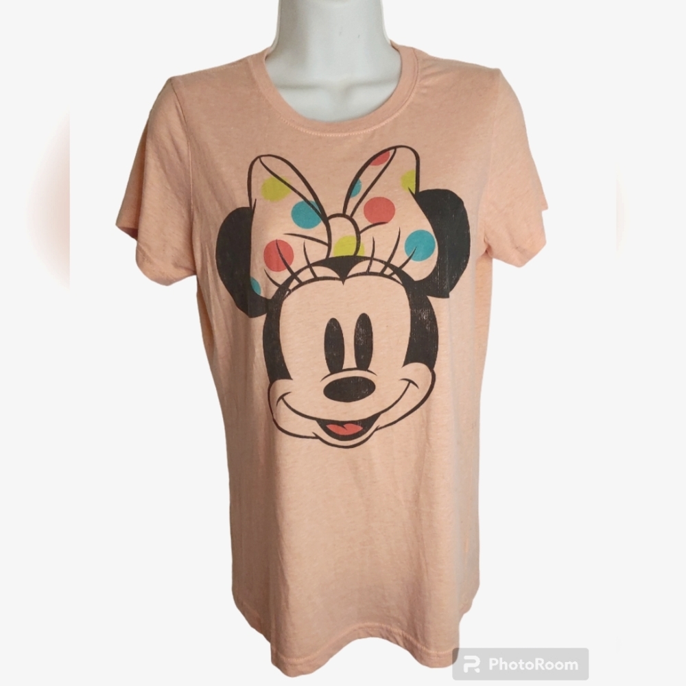 Disney Size L Minnie Mouse Pink in color polka dot bow